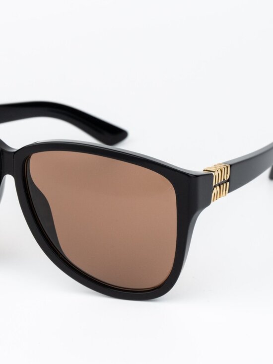 Miu Miu D-Frame Women Sunglasses Black Brown Pilot MUA08S 16K90Q NEW AUTHENTIC main image 14